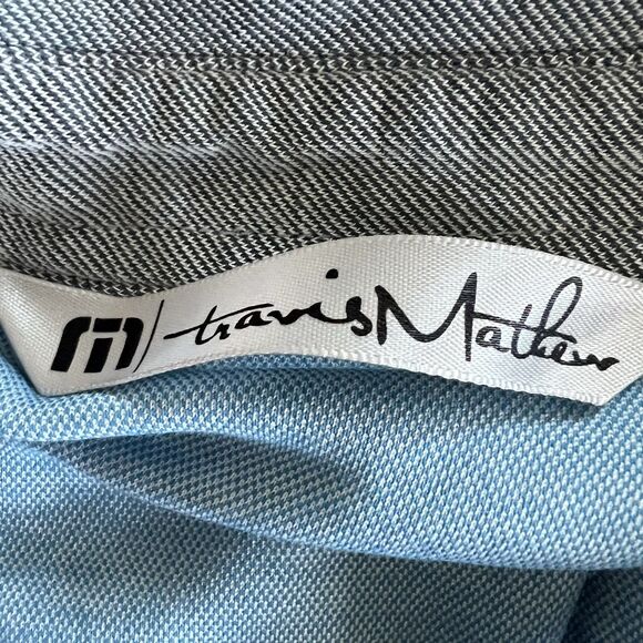 Travis Mathew Polo Shirt Mens XL Blue Gray Short Sleeve Golf Outdoor Performance - Picture 7 of 13